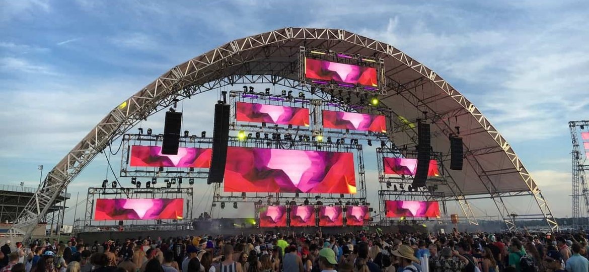 outdoor LED screens at music festival
